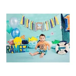 Banner de trona de tiburón para la primera fiesta de_5