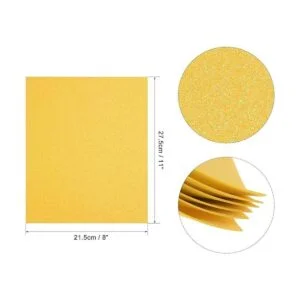 uxcell Hojas de espuma EVA con purpurina amarilla de 11 x_2