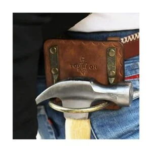 TOURBON Funda de cuero para cinturón de acero con martillo_5