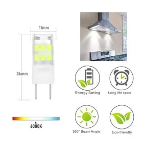 VOKWAK Bombilla LED G8 GY8.6 con base bipin T4 de xenón de_2