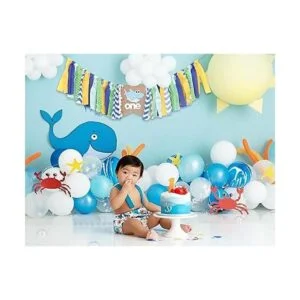 Banner de trona de tiburón para la primera fiesta de_4