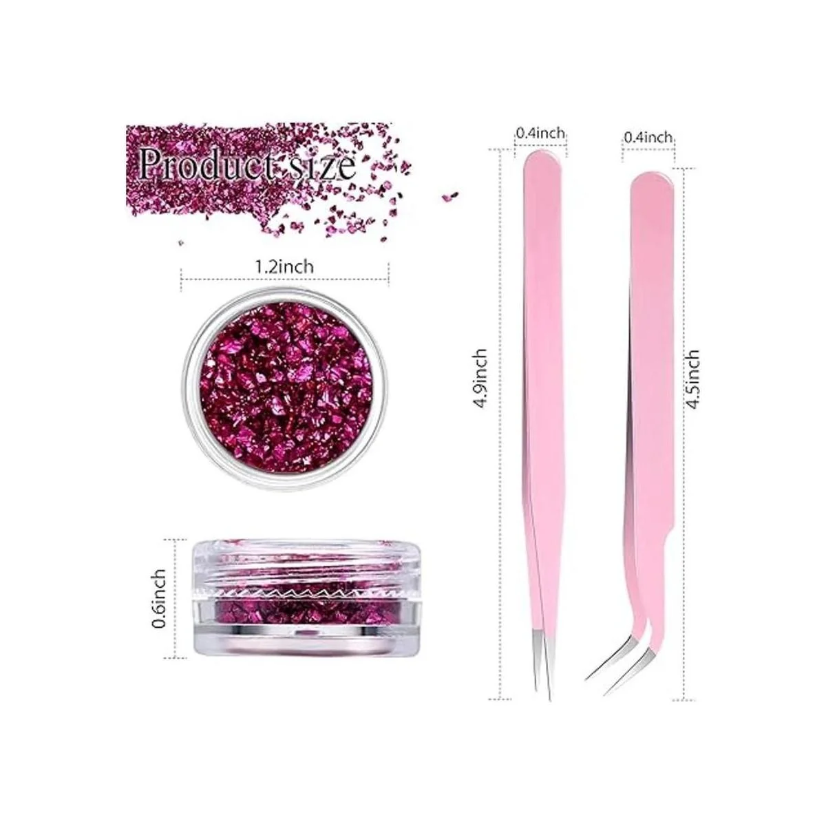 Mini chips metálicos irregulares de cristal triturado de_2