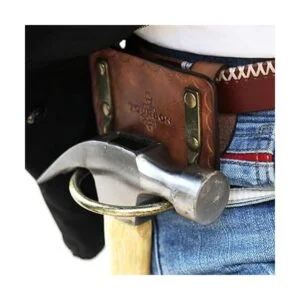 TOURBON Funda de cuero para cinturón de acero con martillo_6