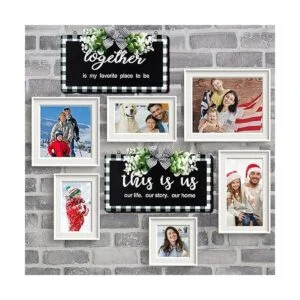 2 carteles de madera a cuadros de búfalo para decoración_5