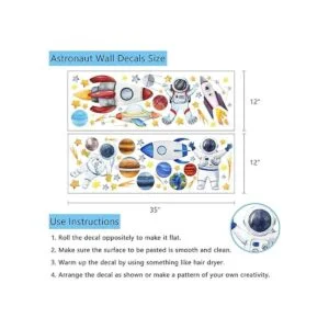 Yovkky Calcomanía de pared de astronauta espacial galaxia_2
