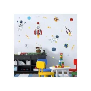 Yovkky Calcomanía de pared de astronauta espacial galaxia_5