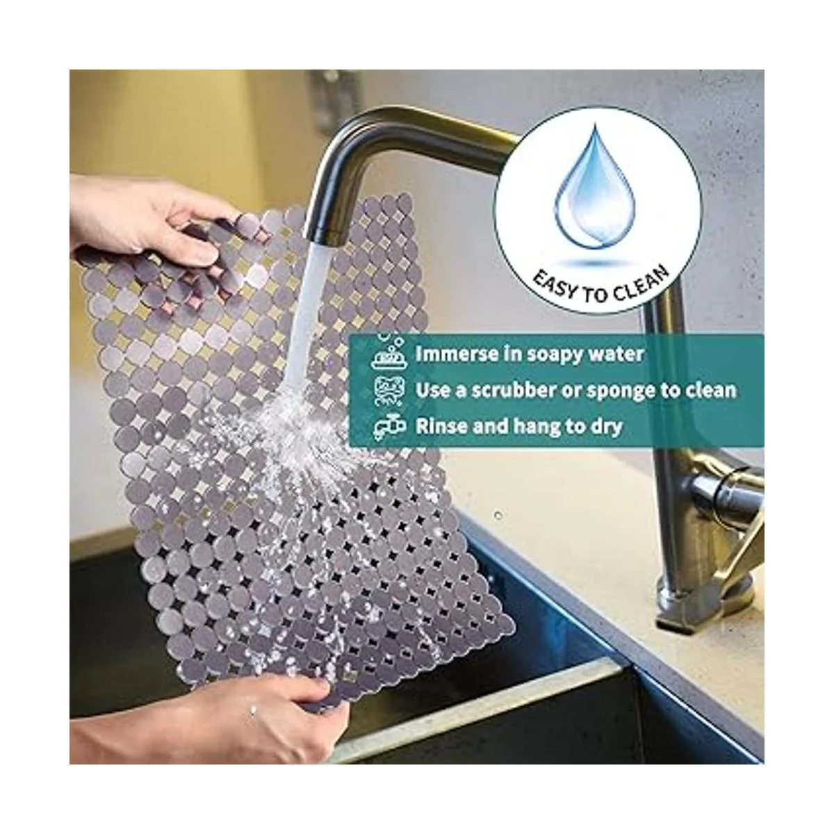 Qulable Paquete de 2 alfombrillas de fregadero de cocina_3