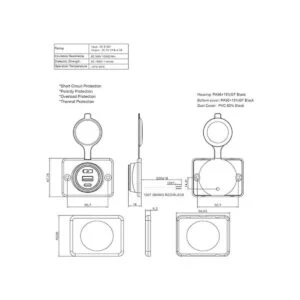 DAMAVO YM1288 Cargador de coche USB tipo C con tapa_2