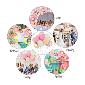 144 globos rosados con diseño de arco de guirnalda de_5