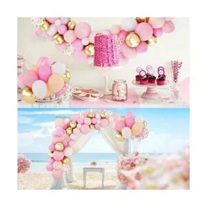 144 globos rosados con diseño de arco de guirnalda de_6