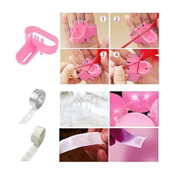 144 globos rosados con diseño de arco de guirnalda de_4