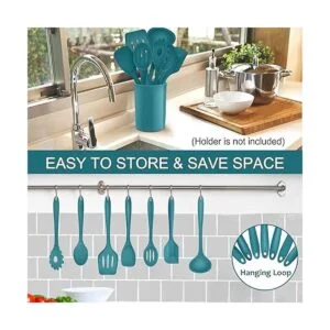 PP CHEF Juego de 7 utensilios de cocina de silicona azul_6