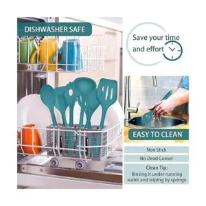 PP CHEF Juego de 7 utensilios de cocina de silicona azul_7