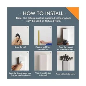 Cubierta de cable de TV en la pared sistema de gestión de_5