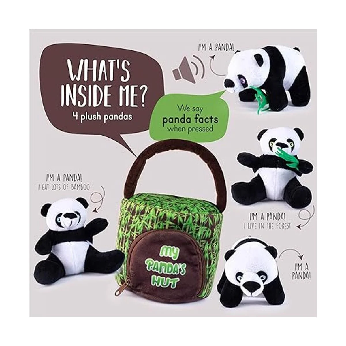 My Talking Plush Pandas Hut Juego de juguetes de_2