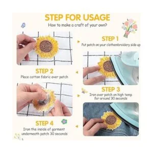 55 parches bordados de flores para planchar parches de_6