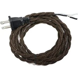 Cable de lámpara eléctrica de rayón trenzado de 12 pies_1