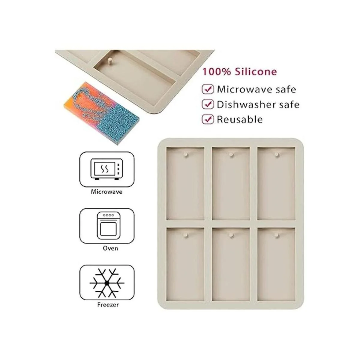 3 moldes de cera de silicona moldes rectangulares de_3