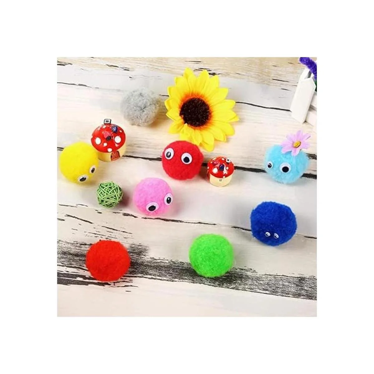 60 pompones 15 colores 2 pulgadas muy grandes_5