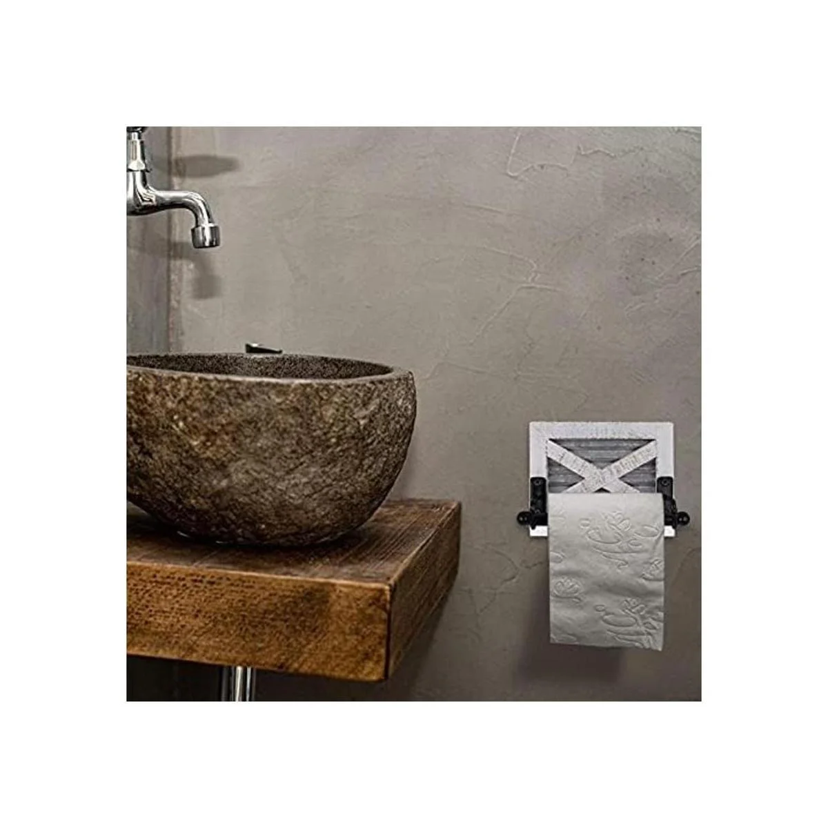 Autumn Alley Soporte de papel higiénico blanco de granja_5