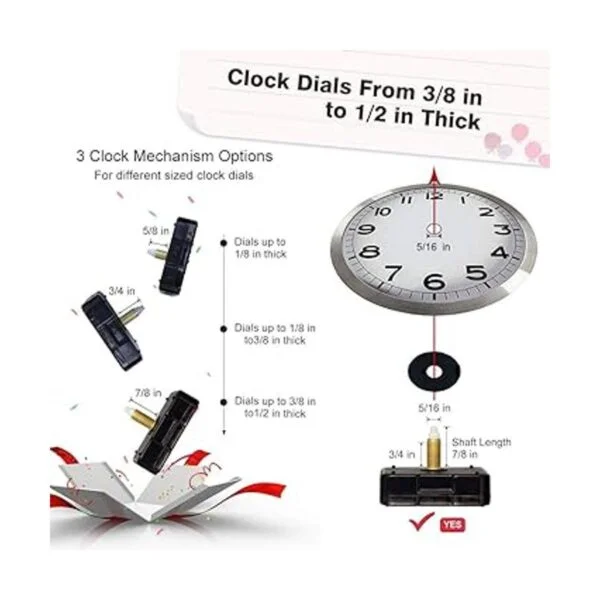 EMOON 4 piezas reloj mecanismo de repuesto kit con 8_4