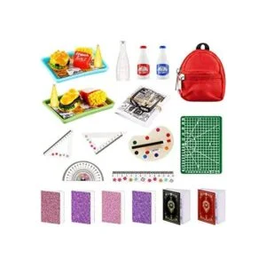 Juego de 17 piezas de mini material escolar para muñecas_1