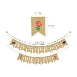 Pudodo Guirnalda de arpillera Kentucky Derby Banner Horse_5
