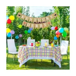 Pudodo Guirnalda de arpillera Kentucky Derby Banner Horse_3