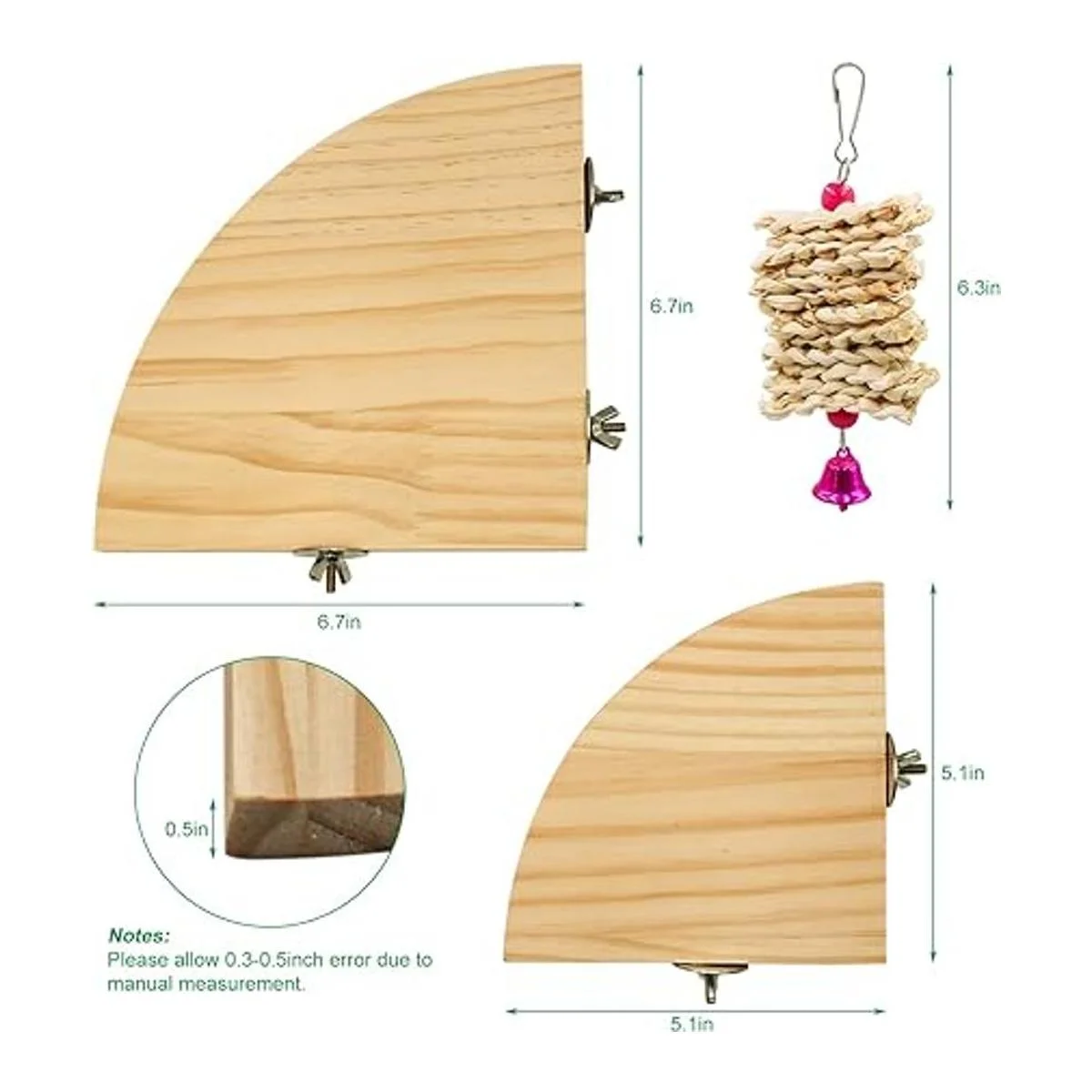 Suruikei Juego de 2 plataformas de perca para pájaros_2