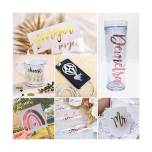 HTVRONT Vinilo cromado de oro rosa vinilo metálico de_2