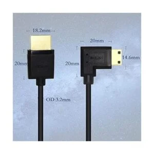 Cable corto Mini HDMI a HDMI de 5.9 in de 90 de flexión_4
