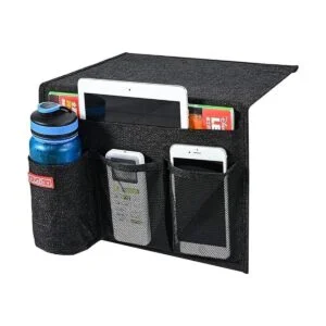 Zafit Organizador de noche de lino de 4 bolsillos_2