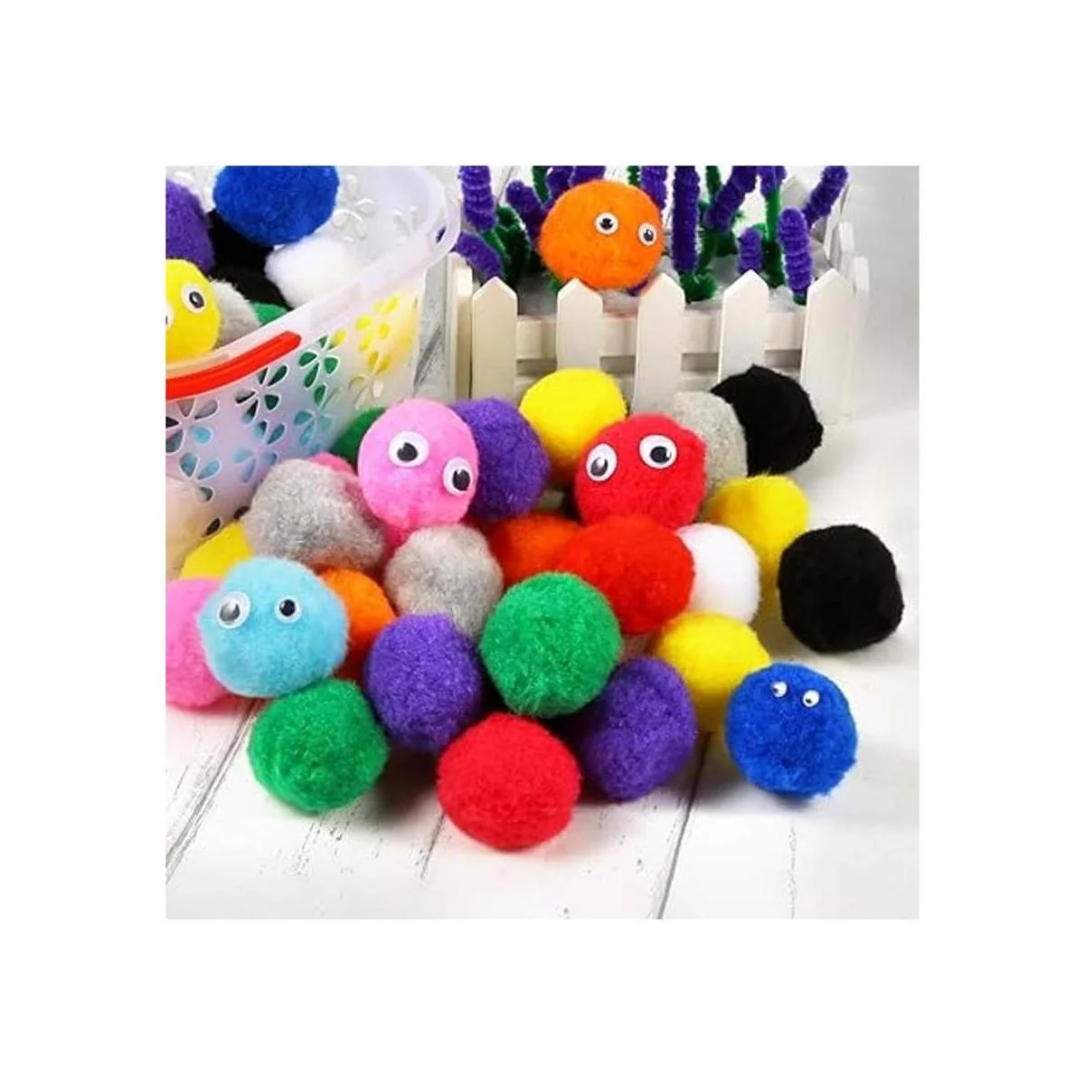 60 pompones 15 colores 2 pulgadas muy grandes_4