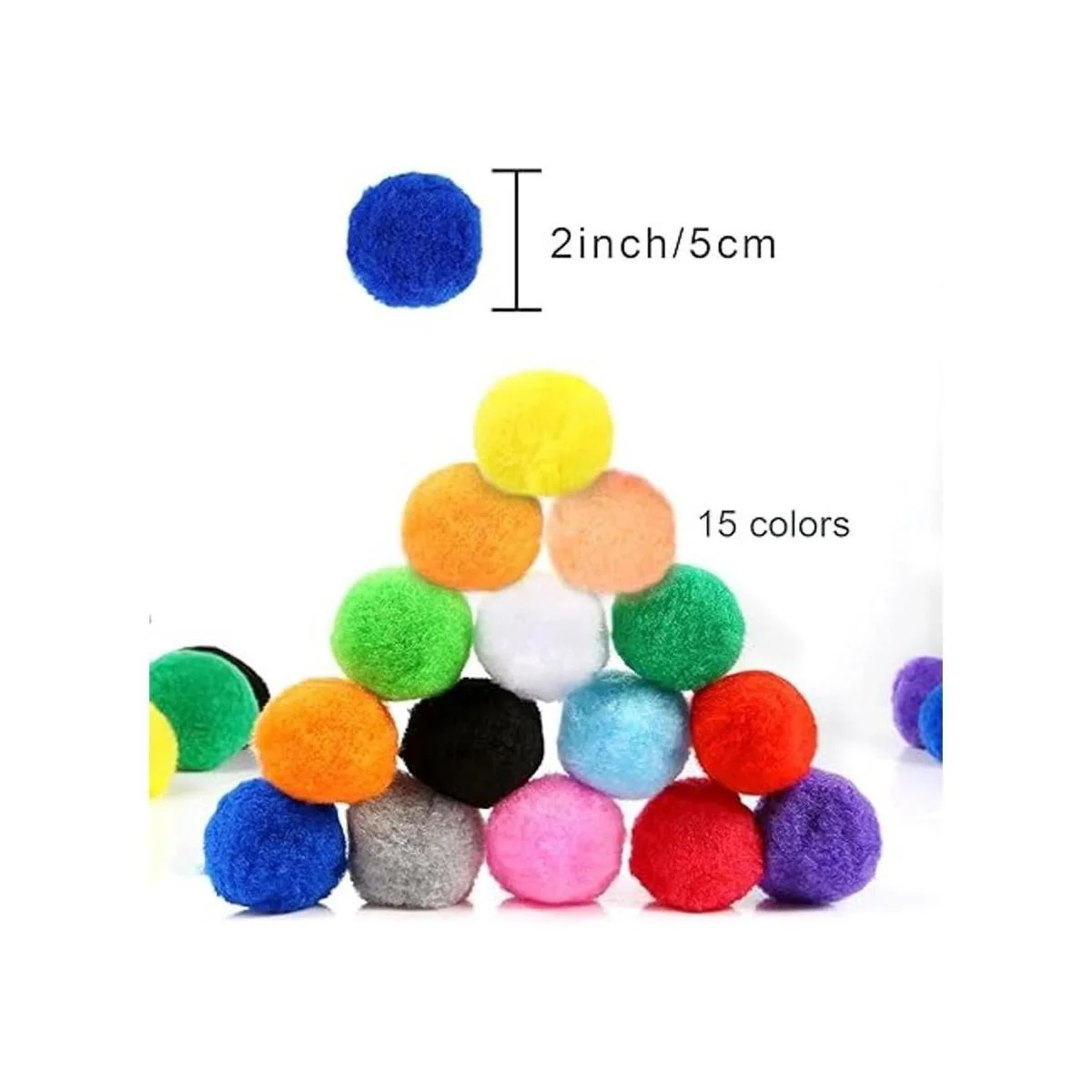 60 pompones 15 colores 2 pulgadas muy grandes_3