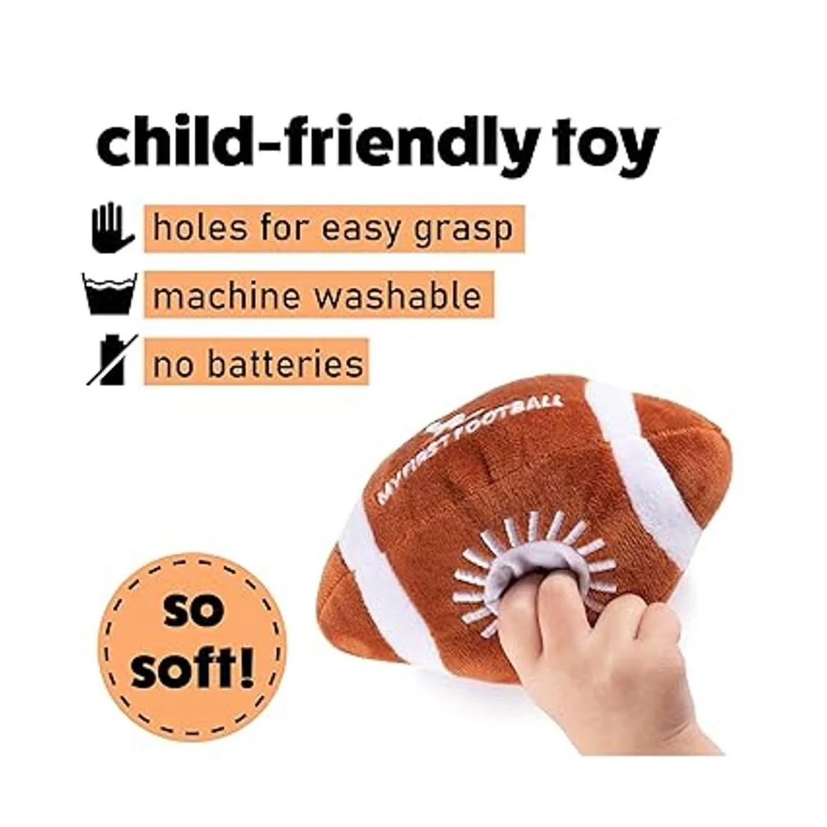 Sonajero de fútbol de felpa para bebé contenido de_3