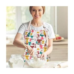 CRJHNS Bonito delantal con 2 bolsillos para mujer correa_5