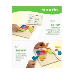 Coogam Bloques de rompecabezas de madera geométricos_3