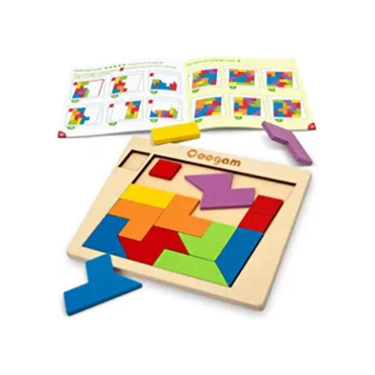 Coogam Bloques de rompecabezas de madera geométricos_1