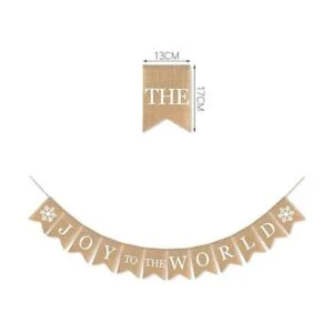 SWYOUN Burlap Joy to The World Banner Feliz Invierno_4