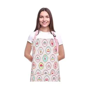 CRJHNS Bonito delantal con 2 bolsillos para mujer correa_1