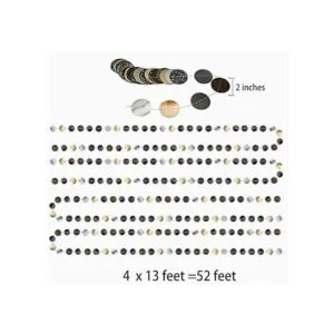 Guirnalda circular de color negro plateado champán dorado_3