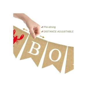 Pudodo Bandera rústica de arpillera de yute para_3