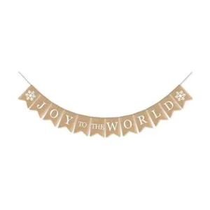 SWYOUN Burlap Joy to The World Banner Feliz Invierno_1