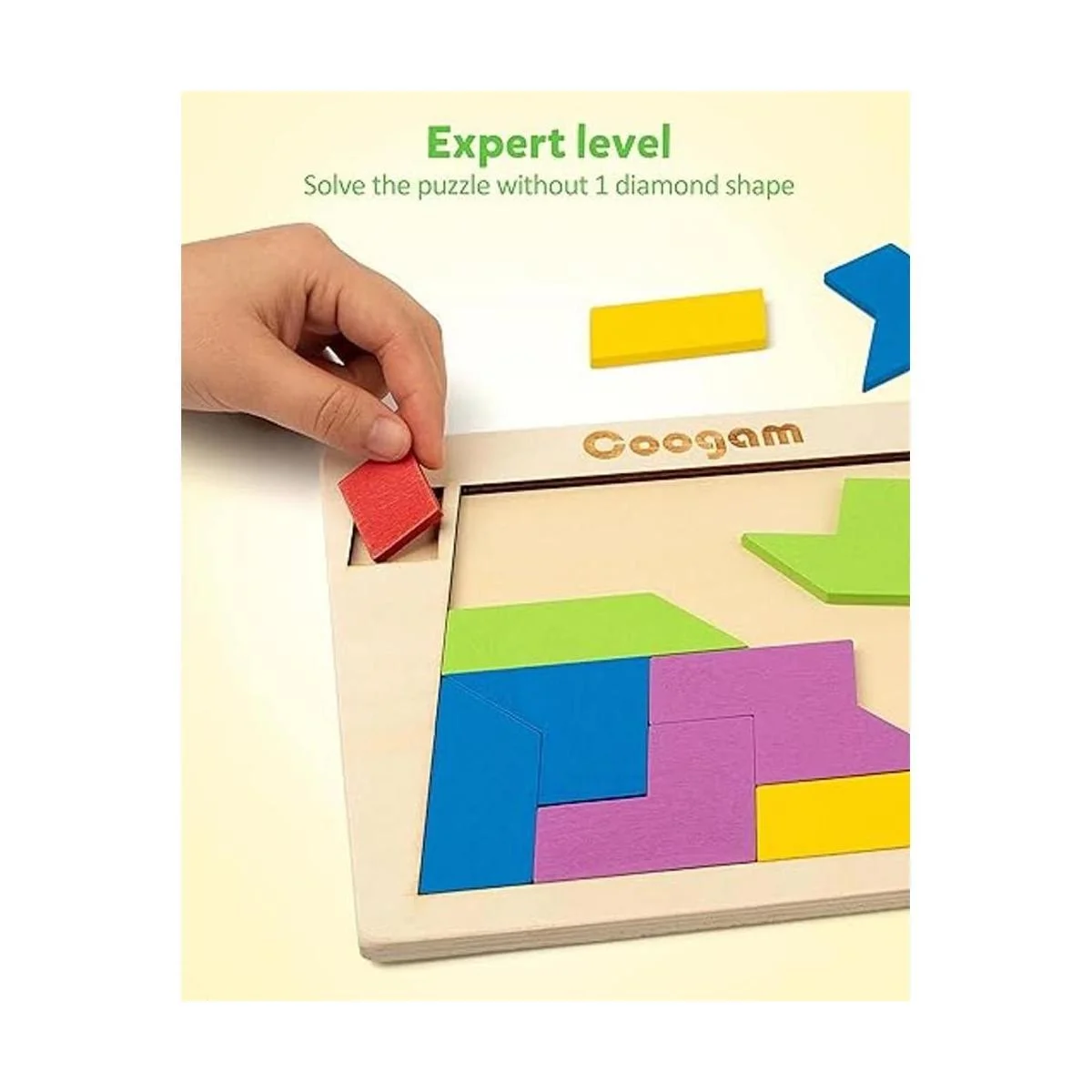 Coogam Bloques de rompecabezas de madera geométricos_5
