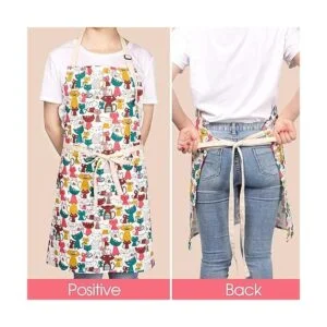 CRJHNS Bonito delantal con 2 bolsillos para mujer correa_4