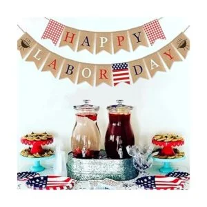 SWYOUN Bandera de arpillera feliz día de trabajo con_2