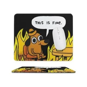 This is Fine Dog Fire Alfombrilla de mouse antideslizante_2