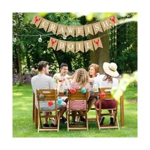 Pudodo Bandera rústica de arpillera de yute para_4