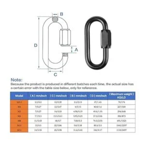 IEBUOBO Mosquetón ovalado de acero inoxidable de 38_7