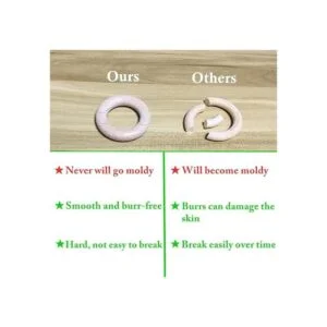 HEOCAKR Anillos de madera de haya natural 10 anillos de_5